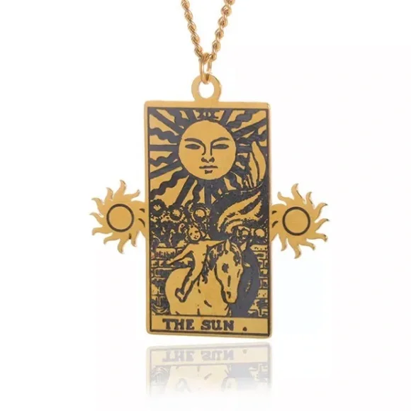 ⚜️[𝟯/$𝟭𝟴]⚜️NEW Sun Tarot Card Necklace - Picture 4 of 6
